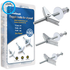 100Pcs Toggle Bolts M3 M5 M6 Heavy Duty Drywall Anchors and Screws Assortment Se