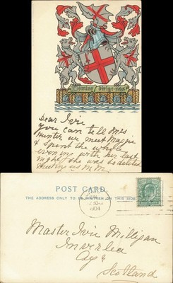 Postcard London Heraldik-Karte Wappen - Silber 1904