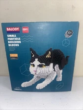 Persian Cat Black Kitten Pet 3D Model Mini Diamond Blocks Bricks Building Toys