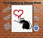 Love Heart Rat Stretched Canvas Poster Framed (Wood), Acrylic Digitally Printed