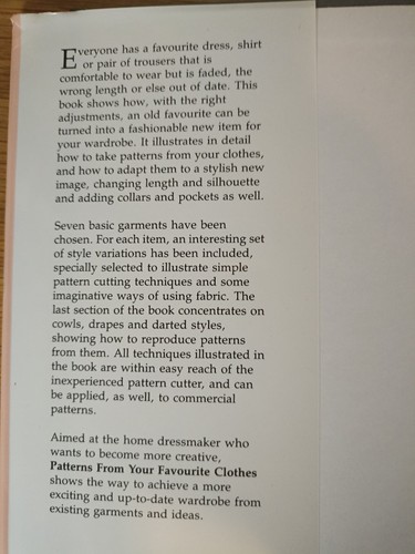 Patterns From Your Favourite Clothes by Martin Shoben HC 7 Pattern Draughts EXC - Picture 2 of 14