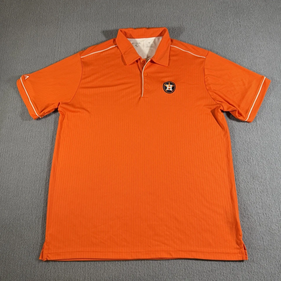 Camisa Polo Houston Astros Antigua Para Hombre Talla XL Naranja Rendimiento Golf MLB Foto 2 de 4