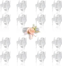 HIONXMGA Silver Corsage Wristlet Band 16 Pcs