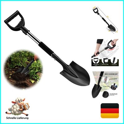 Fly Hawk Gärtner Spitzsacke 78cm Stahl Schaufel D-Griff Gartenschaufel Campin...