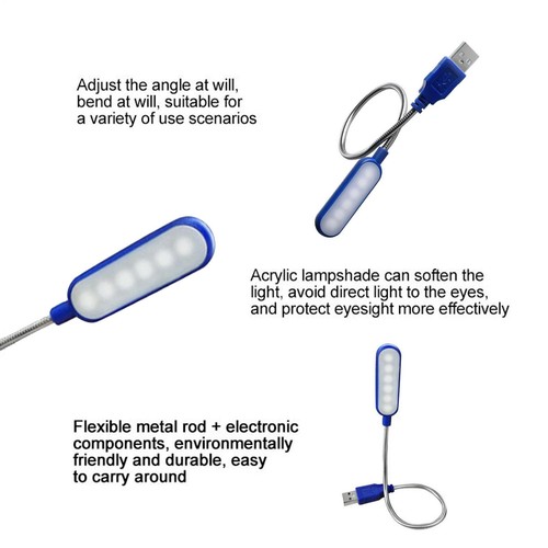 Usb LED Night Light Portable Flexible Reading Lamp Pc Notebook Laptop Computer - 第 7/14 張圖片