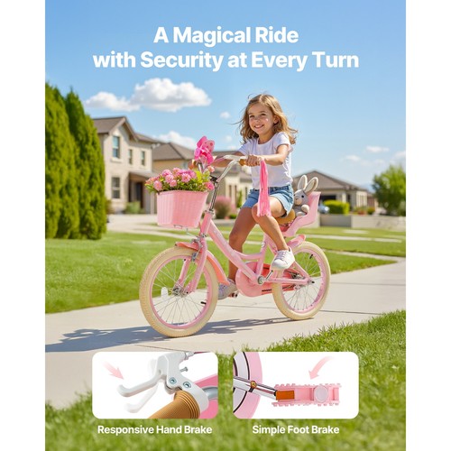 Kids Bike 16 Inches Princess Style Children Bicycle for Girls Aged 4-8 - Picture 2 of 12