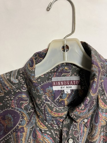 Rinnovato by Nak Men's Long Sleeve Button Up Paisley Shirt 100% Silk Excellent! - Picture 4 of 4