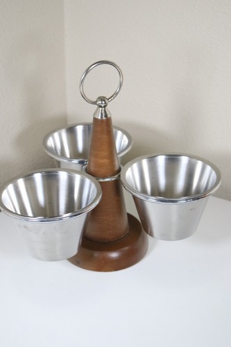 Mid Century Modern Condiment Caddy Rosfritt Stal Sweden Teak/Stainless Steel - Picture 2 of 4
