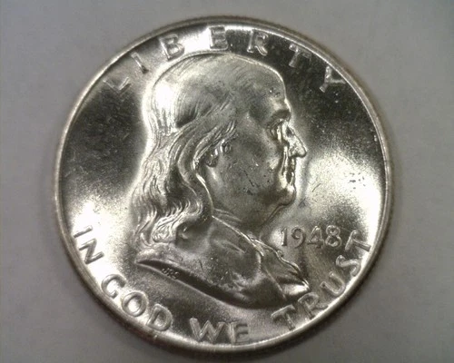 1948 FRANKLIN HALF CHOICE / GEM UNCIRCULATED FULL BELL LINE CH. / GEM UNC. FBL