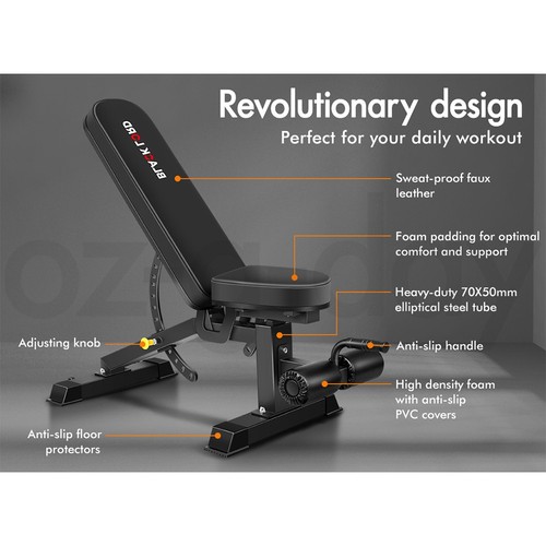 BLACK LORD Commercial Weight Bench FID Bench Flat Incline Decline Press Gym - Picture 2 of 12