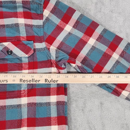 Patagonia Shirt Mens Large Red Plaid Flannel Long Sleeve Fjord Organic Cotton - Picture 10 of 13