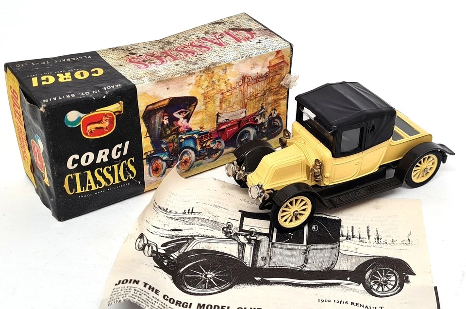 Corgi Classics Playcraft Toys Renault Primrose 1910 Yellow 9032 Car + Box - Image 2 of 4