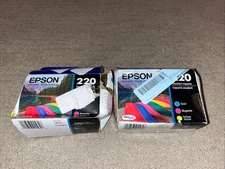 Epson 220 C/M/Y 3pk Ink Cartridges - Cyan, Magenta, Yellow Exp 3/26 Lot 2