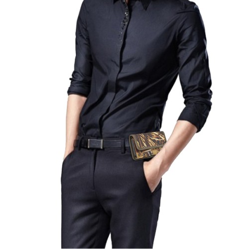 Camouflage Leder horizontal Etui Holster Geldbörse Kreditkartenfächer passt 6,7" Handy - Bild 8 von 8