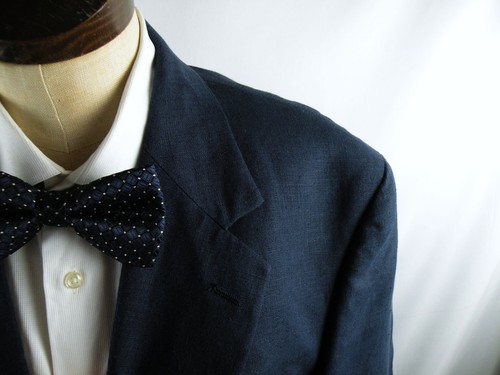 Brooks Brothers 100% Linen Men's Blazer Sport Coat Navy Blue Size 44/46R - Picture 2 of 8