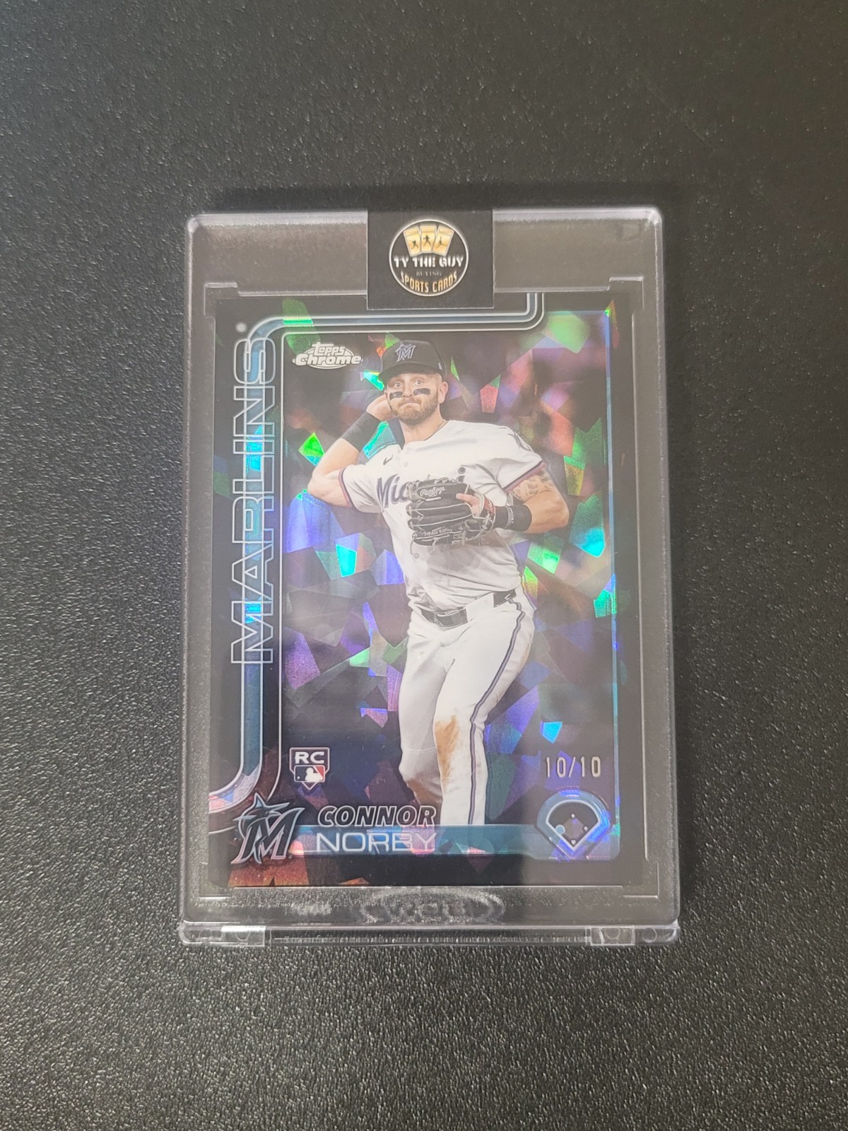 2025 Topps Chrome Sapphire Connor Norby Black Sapphire 10/10 Marlins #199