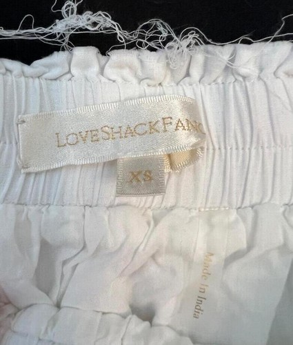 LOVE SHACK FANCY XS white tiered pin tuck elastic waist mini skirt cotton - Picture 4 of 7