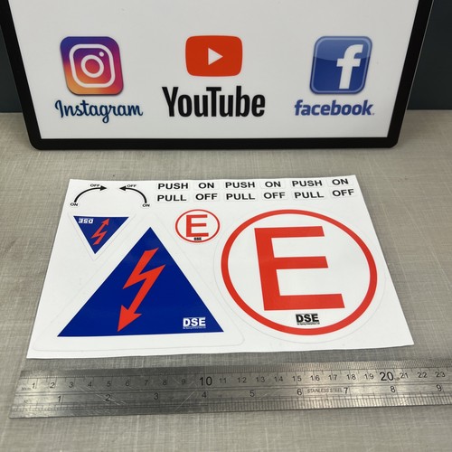 DSE MSA Compliant Safety System Stickers Extra HD Electrical Extinguisher Race - Picture 3 of 3