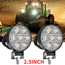 2Pcs 2.5'' ROUND LED Work Lights High Beam LED Headlight Fit John Deere Tractor
