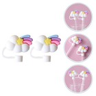  2 Pcs Party Decorations Silicone Stoppers Straw Cover Caps Covers Reusable