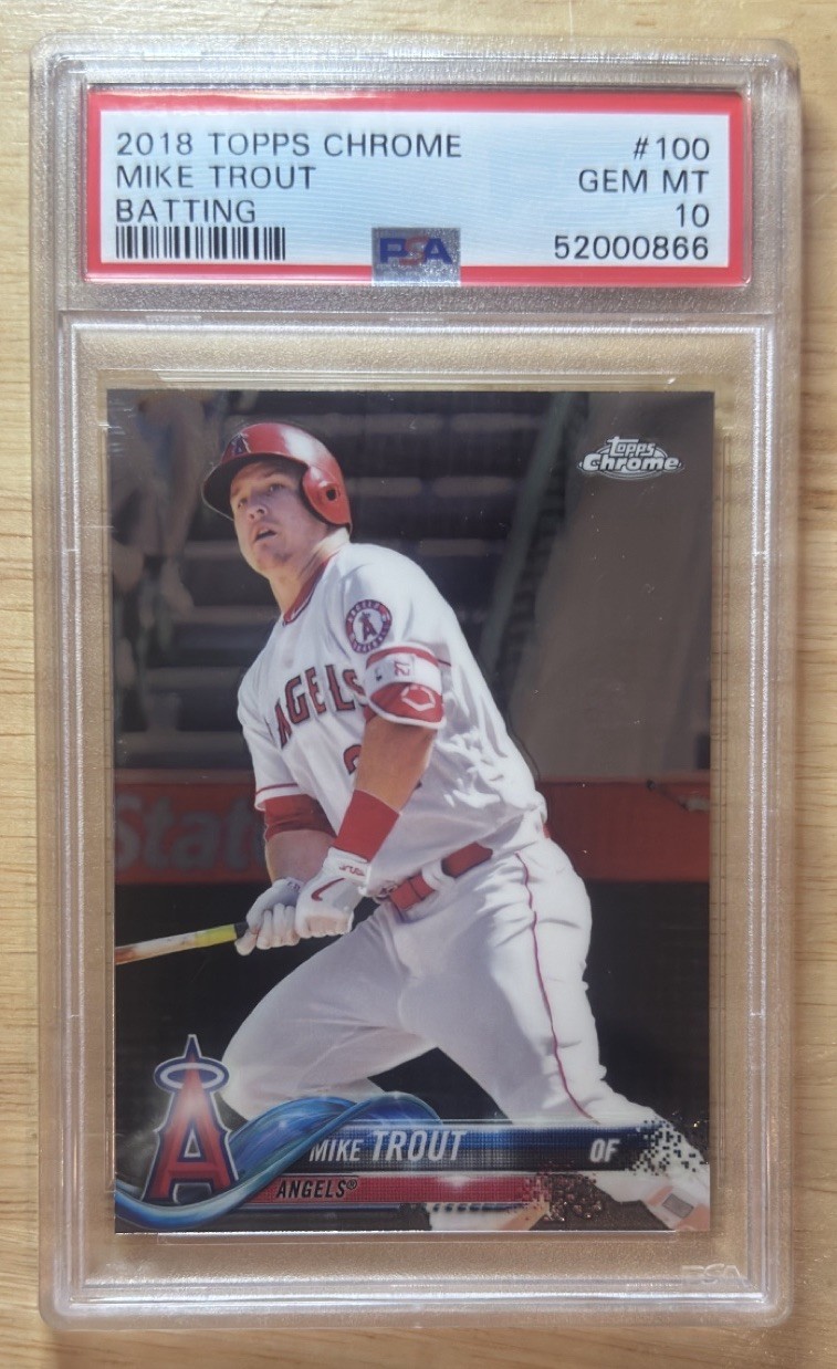2018 Topps Chrome Mike Trout #100 Angels Batting PSA 10 GEM MT
