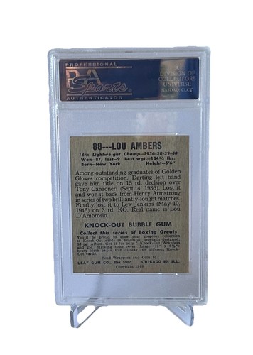 1948 Leaf Lou Ambers #88 PSA 6 EX-MT Boxing HOF Lightweight Champ Vintage Card  - Picture 2 of 4