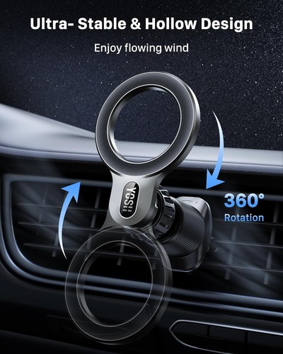 YOSH Mag-Safe Car Mount, Magnetic Phone Holder for Air Vent with 20 x N55... - 第 6/12 張圖片