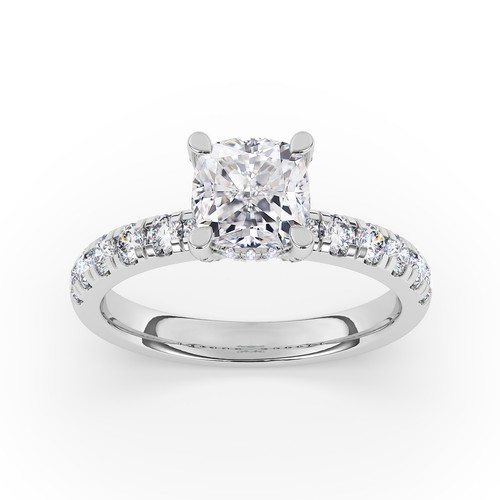 Cushion Solitär Labgrown Diamant Verlobungsring Platin 2,65 ct F VS1 - Bild 11 von 22