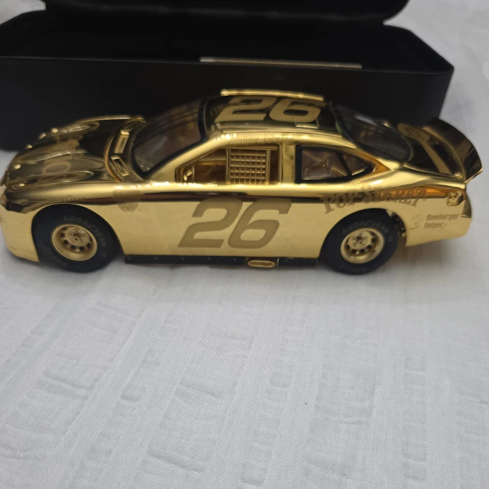 Coche chapado en oro #26 Johnny Benson Cheerios 1998 Nascar 50 aniversario con estuche Foto 4 de 4
