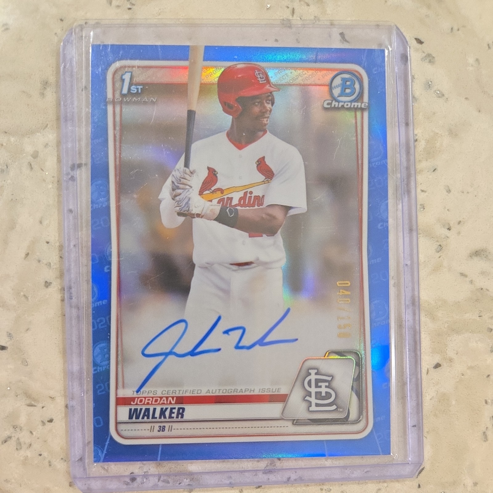 JORDAN WALKER AUTO 1st 2020 Bowman Chrome Draft Autograph BLUE REFRACTOR 40/150