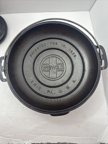 Horno holandés Tite-Top de hierro fundido Griswold Nº 8 de colección 833 con tapa. agrietado - Imagen 4 de 9