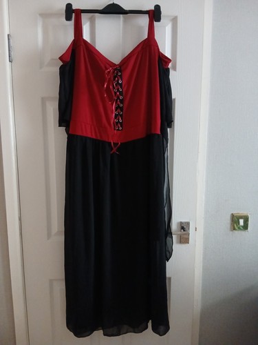Fancy Dress Medieval Dress Size 5xl Cold Shoulder Sheer Sleeve - Picture 4 of 8