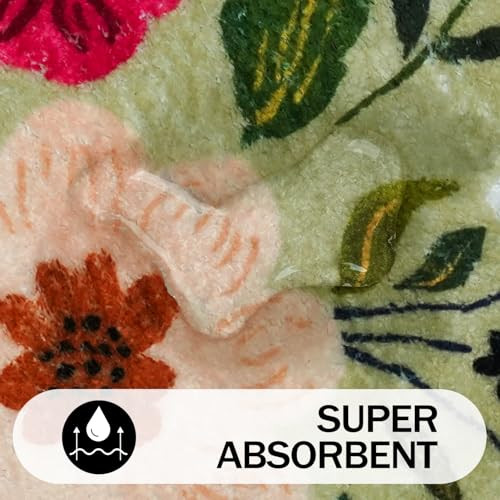 Blumen Badteppiche rutschfest, süße Blumen Badematte für Badezimmer Boden Dekor, - Bild 7 von 7
