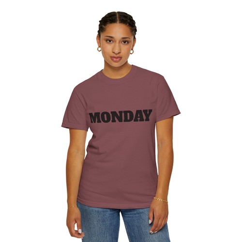 MONDAY Retro Collegiate Style Unisex T-shirt | Weekday Block Tee, Everyday - Picture 25 of 119