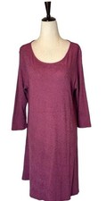 Cut Loose Dress Women Large Pink Mauve Lace Like Pattern Long Sleeve Mini Boho