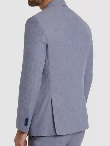 Kenneth Cole 44R Navy Blue Stretch Suit Jacket Blazer Linen Polyester Brand New - Picture 4 of 7