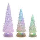 Melrose LED Multicolor Textured Glass Tree (Set of 3)