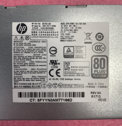 Fuente de alimentación HP PA-1181-6HA 901762-001 180W - Imagen 7 de 8