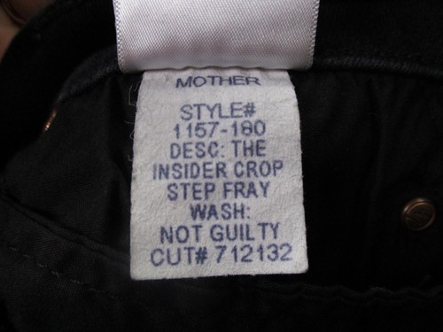 Mother Jeans Womens 27 Black Denim Insider Crop Step Frayed Not Guilty Stretch - Picture 13 of 15