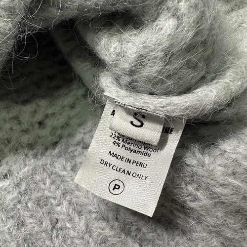 Atelier Delphine Cropped Pullover Damen S grau Strick Alpaka Wolle Häkelpullover - Bild 11 von 13