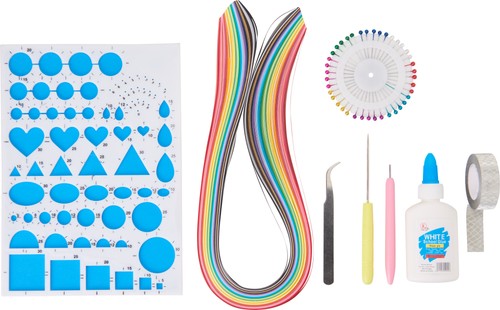 VBS Quilling-Starter-Set Papier Basteln inkl. Schablonen Papierstreifen uvm. - Bild 1 von 12