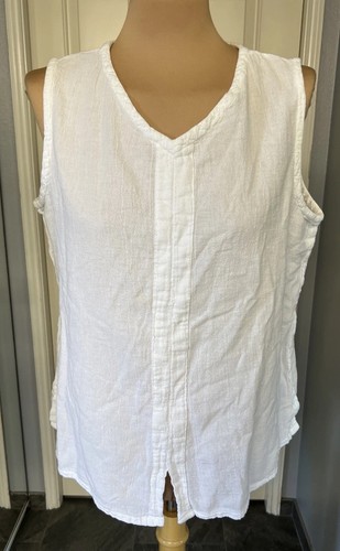 Oh My Gauze! 100% Cotton Tank Top Beach Boho Lagenlook White Size 2 L/XL 12-14