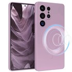 Silikonhülle magnetisch für Samsung Galaxy S25 Ultra Handyhülle mit  Schutz Lila