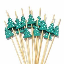 100 PCS Christmas Toothpicks For Appetizers Cocktail Picks Skewers Fruit Decor