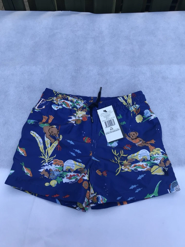 RALPH LAUREN Traveller Polo Bear Swimming Trunk Blue 4 years RRP £75 - Image 4 of 4