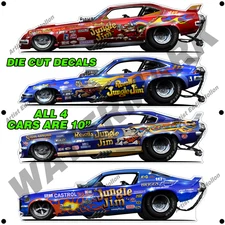4 Pack Jungle Jim VINAL DECALS 4 Funny Car pack (002)