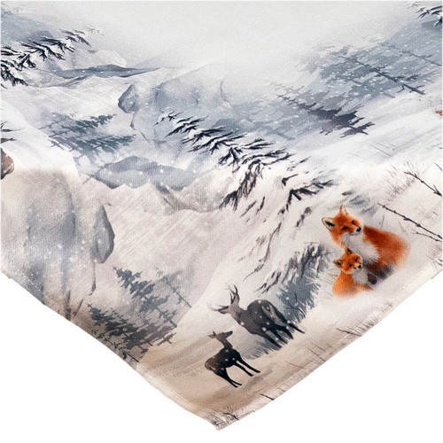 Tischdecke Tischläufer Druck Fuchs Winterwald - Bild 2 von 5