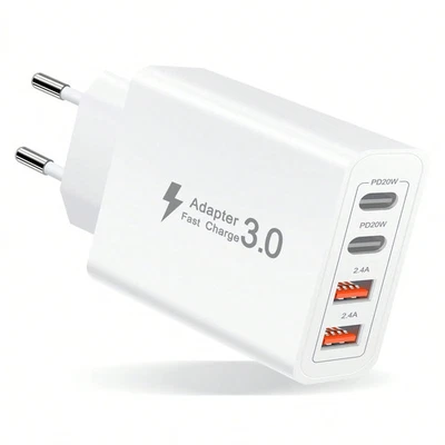 Schnell Ladegerät Mehrfach Anschluss Ladestation mit 2 USB C und 2 USB Billig24 - Bild 1 von 4