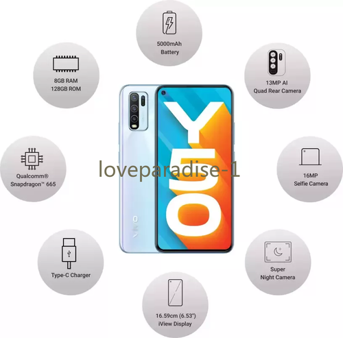 Unlocked Vivo Y50 128GB+8GB 6.53" LTE Android Snapdragon 665 5000mAh All colors - Picture 13 of 16