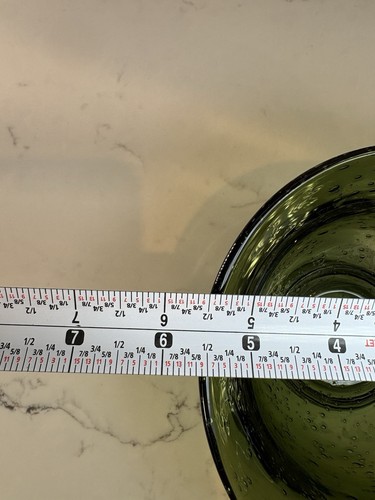 4-Artland Iris Green Handblown Nappy Finger bowl 5.5” Seeded Bubble Glass - Picture 7 of 14